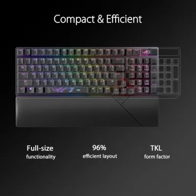ASUS ROG Strix X901 Scope II 96 Wireless Eng/Ara RGB Mechanical Gaming Keyboard - NX Snow Switch, Black - 90MP037A-BKCA00 — 7