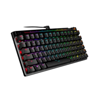 Asus ROG Falchion Ace 75 HE gaming keyboard with hot-swappable ROG HFX V2 & V2X Magnetic Switches, ROG Hall Sensor, Rapid Trigger toggle, sensitivity adjustment wheel, interactive touch panel, Black-90MP047H-BKCA00 — 2