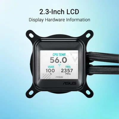 Asus Prime LC ARGB LCD 360mm Liquid Cooler - LCD Display, Black — 5