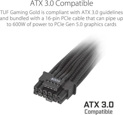 Asus TUF Gaming 850W 80+ Gold ATX 3.1 Full Modular Power Supply - Black - 90YE00S2-B0NA00 — 3