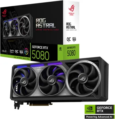 Asus ROG Astral GeForce RTX 5080 OC Edition 16GB GDDR7 Graphics Card - 90YV0LV0-M0NA00