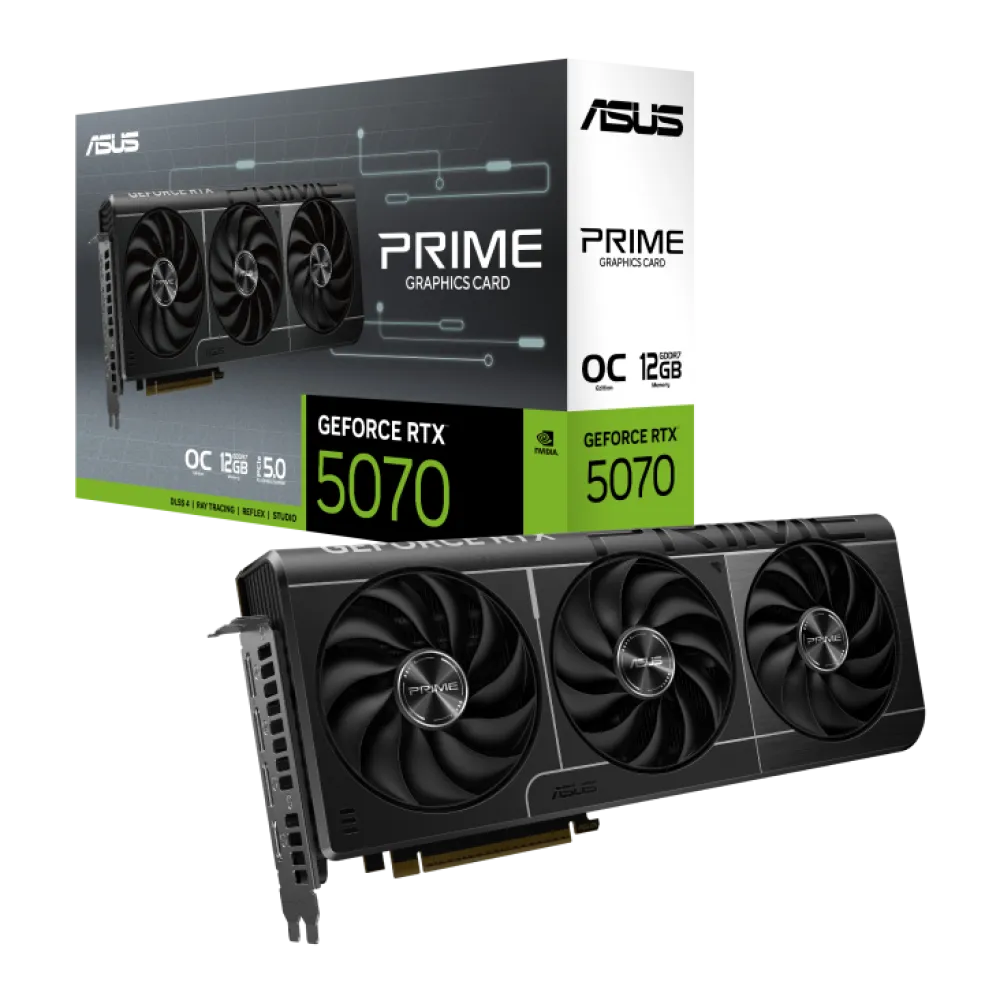 Asus Prime GeForce RTX 5070 OC 12GB GDDR7 Graphics Card - Black - 90YV0M10-M0NA00