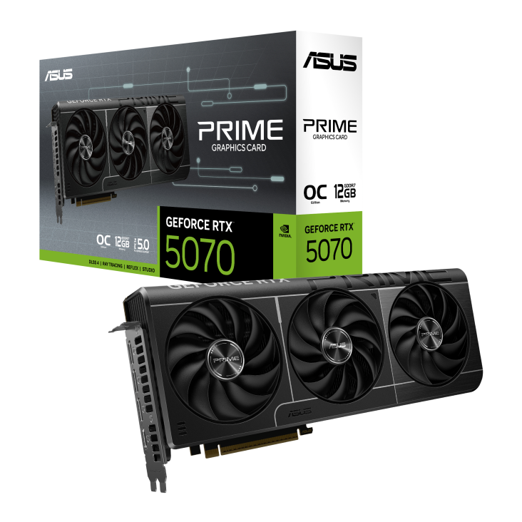 Asus Prime GeForce RTX 5070 OC 12GB GDDR7 Graphics Card - Black - 90YV0M10-M0NA00
