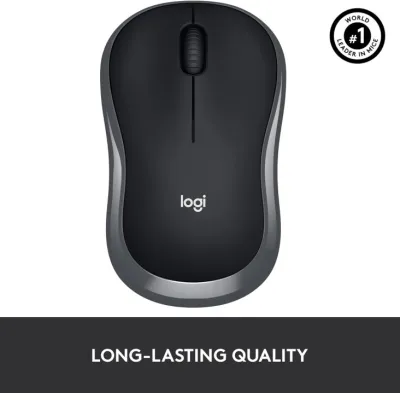 Logitech M185 1000 DPI 2.4GHz Wireless Optical Mouse - Swift Grey — 6