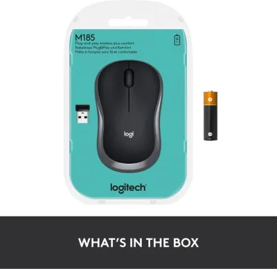 Logitech M185 1000 DPI 2.4GHz Wireless Optical Mouse - Swift Grey — 10