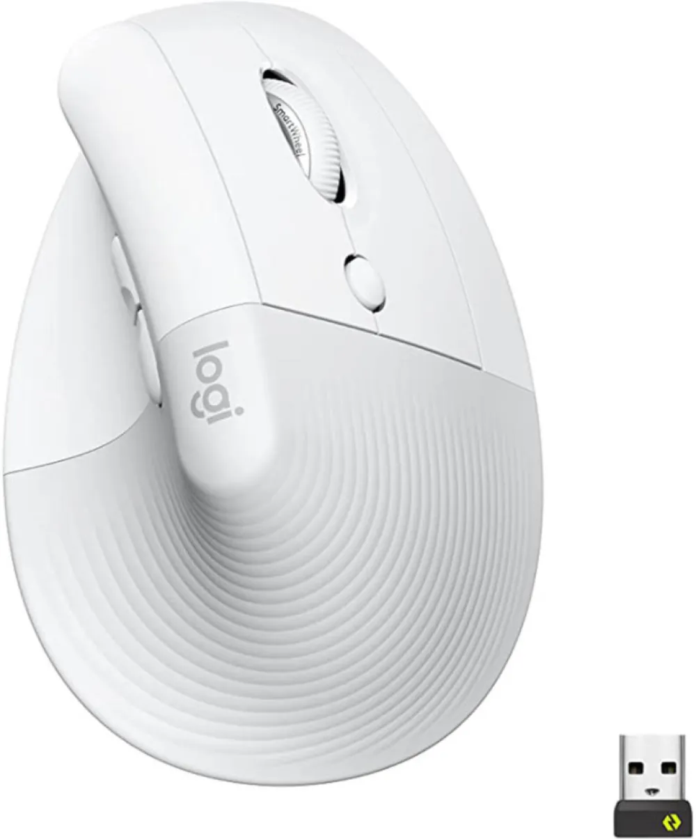 Logitech Lift Vertical Ergonomic Mouse - Off- White