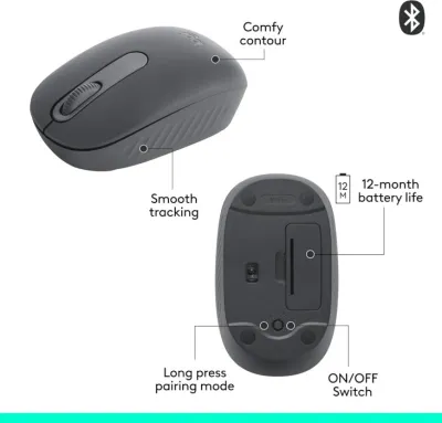 Logitech M196 Bluetooth Mouse - Graphite - 910-007459 — 2
