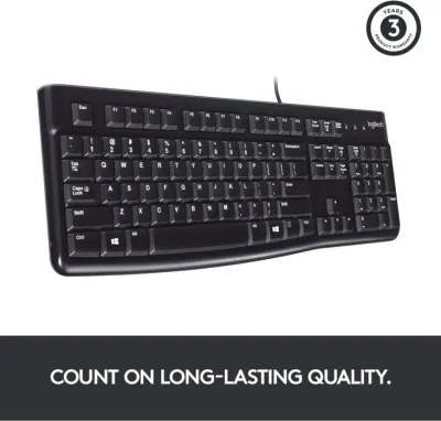 Logitech K120 USB Membrane Keyboard - Eng/Ara Layout — 5