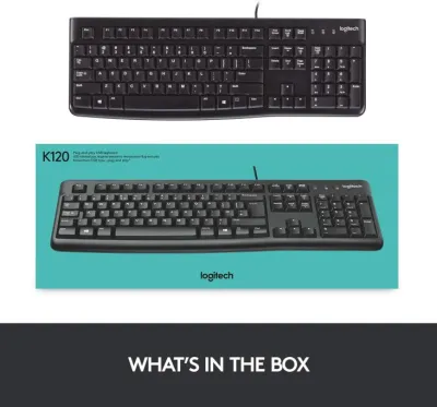 Logitech K120 USB Membrane Keyboard - Eng/Ara Layout — 10