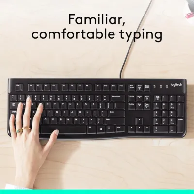 Logitech K120 Corded Keyboard English Layout- Black — 3