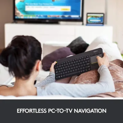 Logitech K400 Plus 2.4 GHz Portable Eng/Ara Touchpad Keyboard — 2