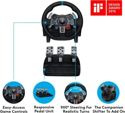 Logitech G29 Driving Force Racing Wheel & Pedals - PlayStation & PC - Black - 941-000113 — 6