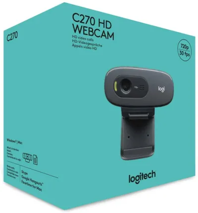Logitech C270 30fps HD Webcam - Desktop/Laptop - 960-001063 — 7
