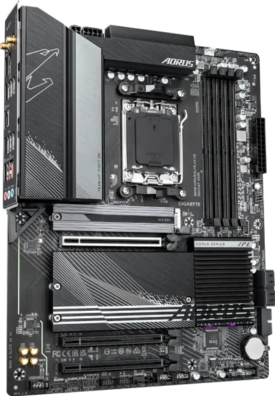 GIGABYTE B650 Aorus Elite AX V2 AM5 ATX Motherboard, AMD B650 Chipset, 4x DDR5 DIMM Sockets, 256GB Max Memory, 3x M.2 Slots, 1x PCIe 4.0 x16 Slot, Realtek 2.5GbE LAN chip- 9MB65ELX2-00-G11 — 3