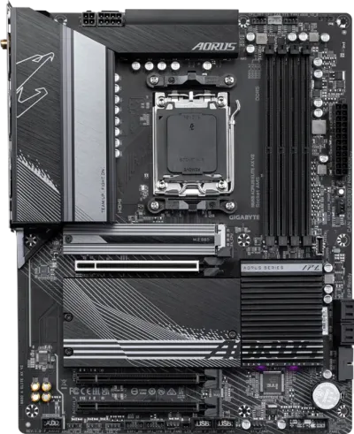 GIGABYTE B650 Aorus Elite AX V2 AM5 ATX Motherboard, AMD B650 Chipset, 4x DDR5 DIMM Sockets, 256GB Max Memory, 3x M.2 Slots, 1x PCIe 4.0 x16 Slot, Realtek 2.5GbE LAN chip- 9MB65ELX2-00-G11 — 4
