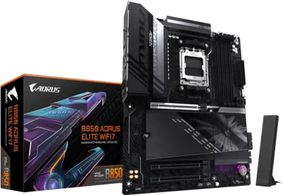 GIGABYTE B850 AORUS ELITE WIFI7 AM5 ATX Motherboard, AMD B850 Chipset, 4x DDR5 DIMM Slots, Up to 256GB Max Memory, WiFi & BT Connectivity, 1 x PCIe 5.0 x16, 3 x M.2 Slots-9MB85EL7-00-G11