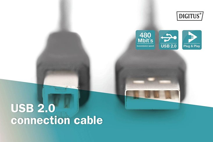 Digitus USB 2.0 Cable - Type A - B, M/M - AK-300102-018-S — 4