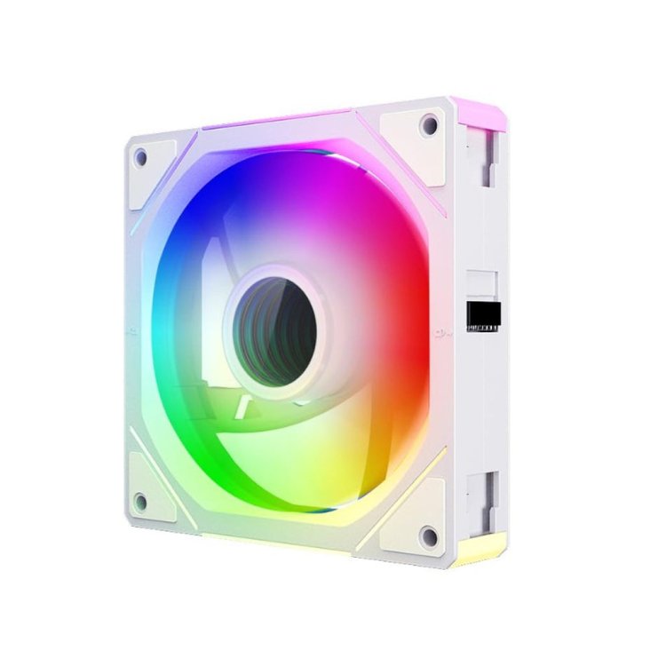 Asiahorse FS Block Max Normal 120mm ARGB Case Fan - Triple Pack White — 4