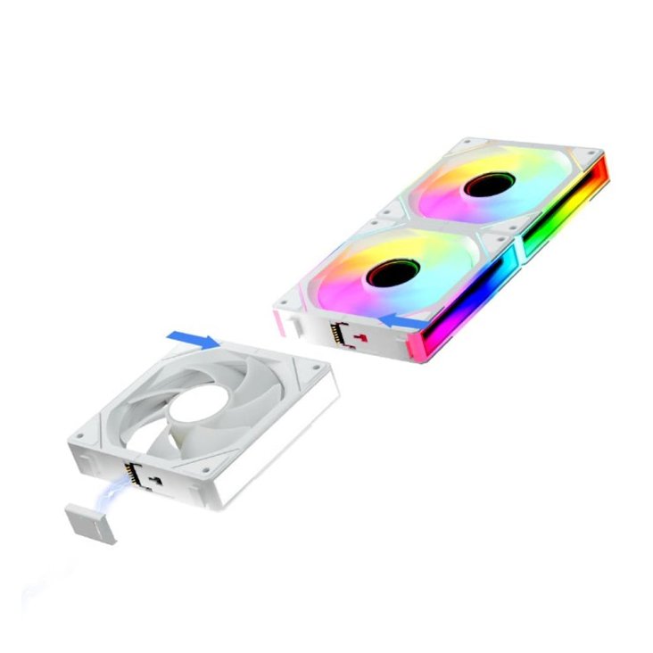 Asiahorse FS Block Max Normal 120mm ARGB Case Fan - Triple Pack White — 5
