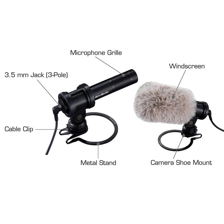 AVerMedia AM133 Live Streamer 3.5mm Wired Condenser Microphone - AVer 40AAAM133AR4 — 4