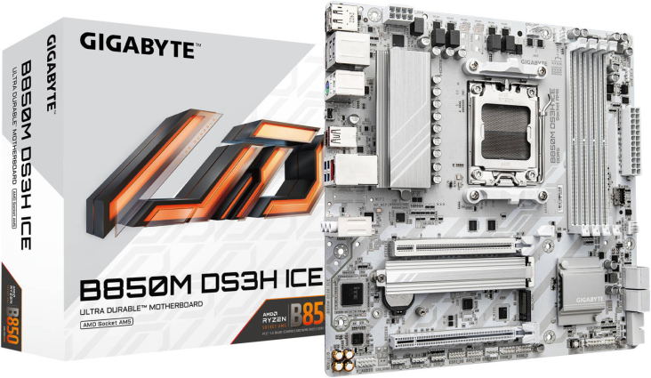 Gigabyte B850M DS3H ICE Micro-ATX Motherboard MB6765 - B850M-DS3H-ICE
