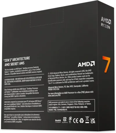AMD Ryzen 7 9700X 5.5GHz 8 Core 16 Threads AM5 Processor — 5