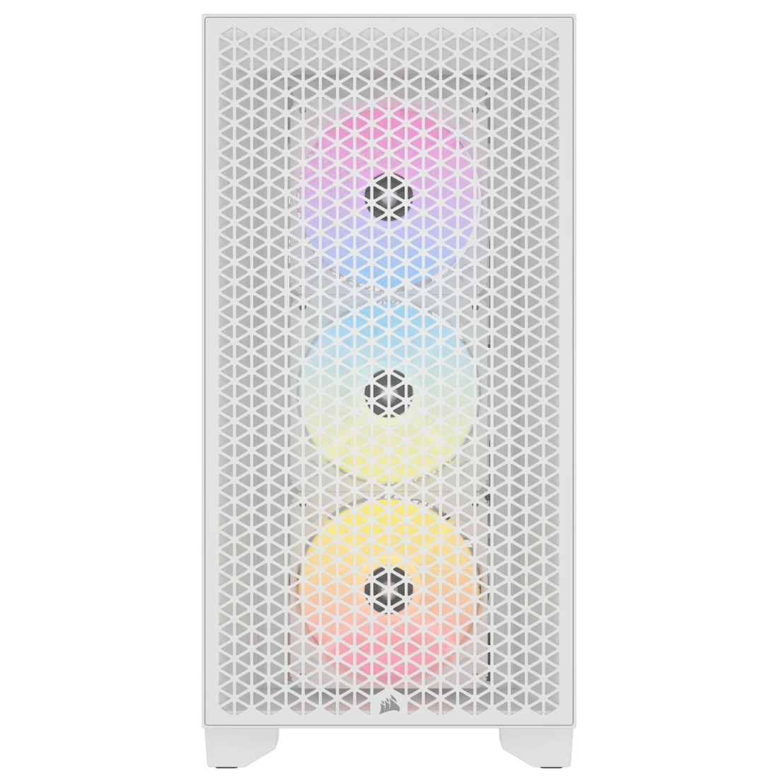 Corsair 3000D RGB AIRFLOW Mid-Tower PC Case, Tempered Glass & Airflow Optimized Front Panel, Up to 8x 120mm Fans & 360mm Radiators, 2*3.5"or 2*2.5" Drive Bays, 2*USB 3.2 Type-A, White- CC-9011256-WW — 2