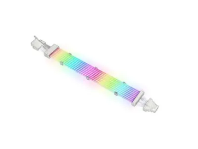 AsiaHorse 12VHPWR PCIe 5.0 ARGB PSU Extension Cable - White - 12vhprw RGB DUAL SR 1 WHT