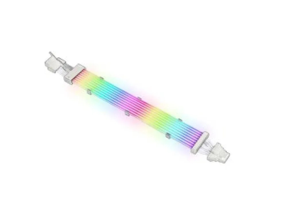 AsiaHorse 12VHPWR PCIe 5.0 ARGB PSU Extension Cable - White - 12vhprw RGB DUAL SR 1 WHT