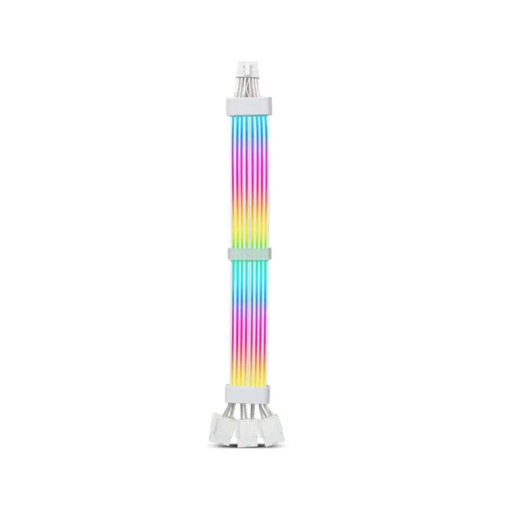 Asiahorse 12VHPWR ARGB PSU Extension Cable - White - 12vhprw RGB DUAL SR WHT