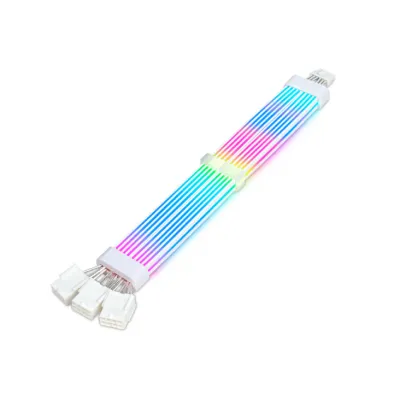 Asiahorse 12VHPWR ARGB PSU Extension Cable - White - 12vhprw RGB DUAL SR WHT — 3