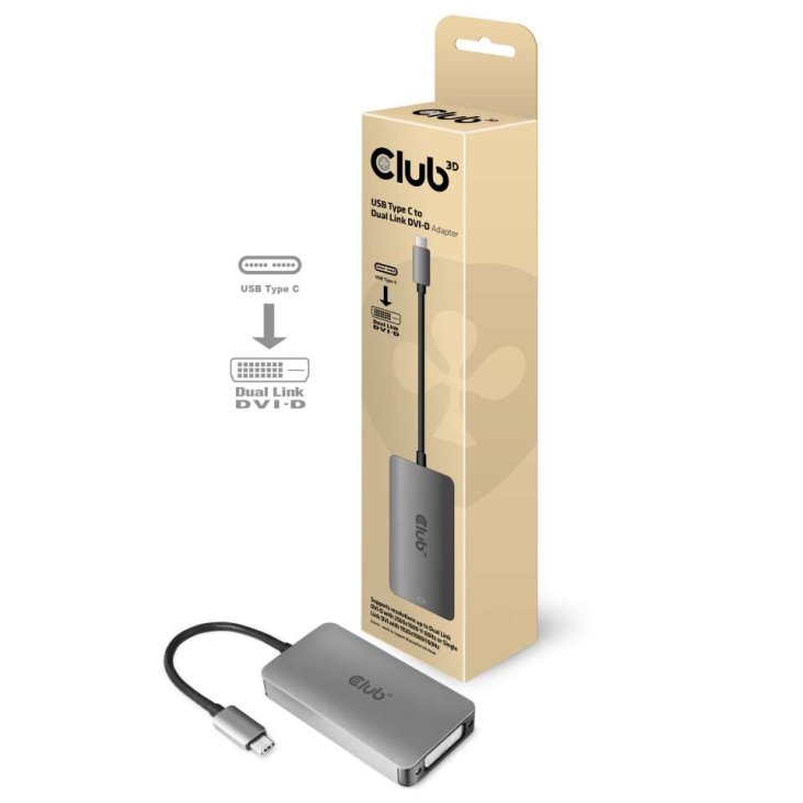 Club 3D CAC-1510 USB Type-C Male - DVI-D Female Adapter - CLUB 3D CAC-1510