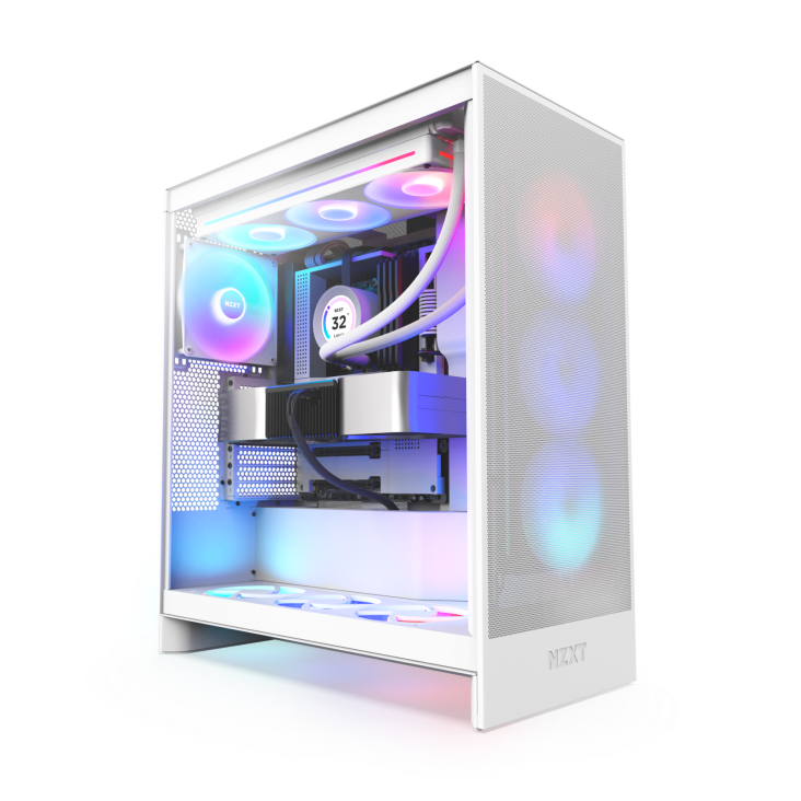 NZXT H7 Flow RGB (2024) Mid Tower ATX PC Case - White