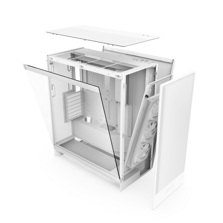 NZXT H7 Flow RGB (2024) Mid Tower ATX PC Case - White — 5