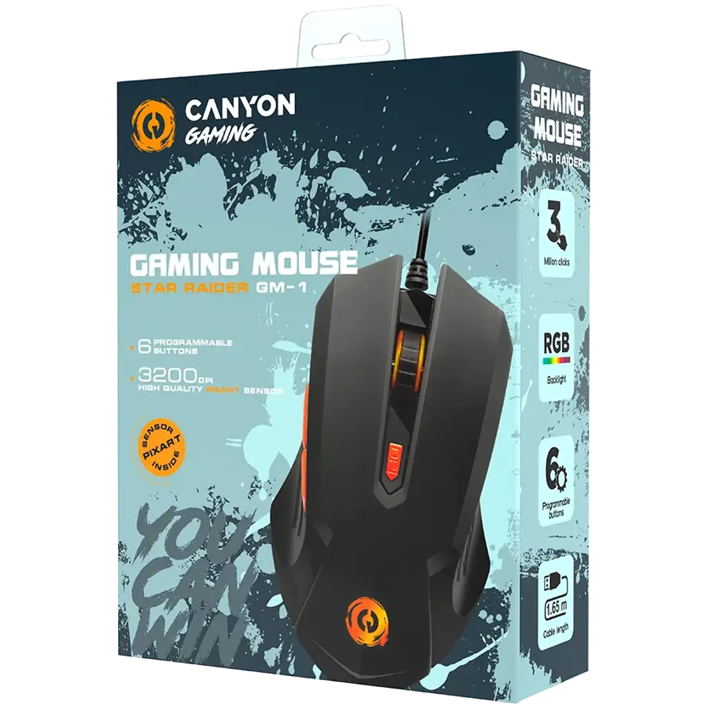 Canyon Gaming Mouse Star Raider GM-1 RGB 6buttons Wired Black — 3