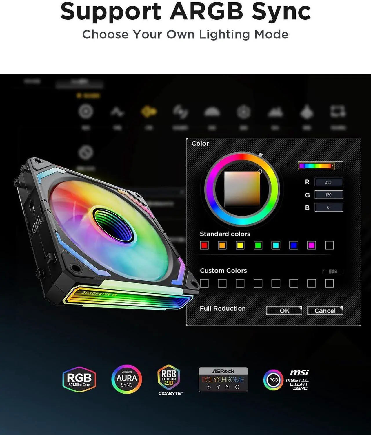 AsiaHorse COSMIQ - 120mm PC RGB Fans FDB Computer Case Fans 3 Pack White - COSMIQ WHT — 3
