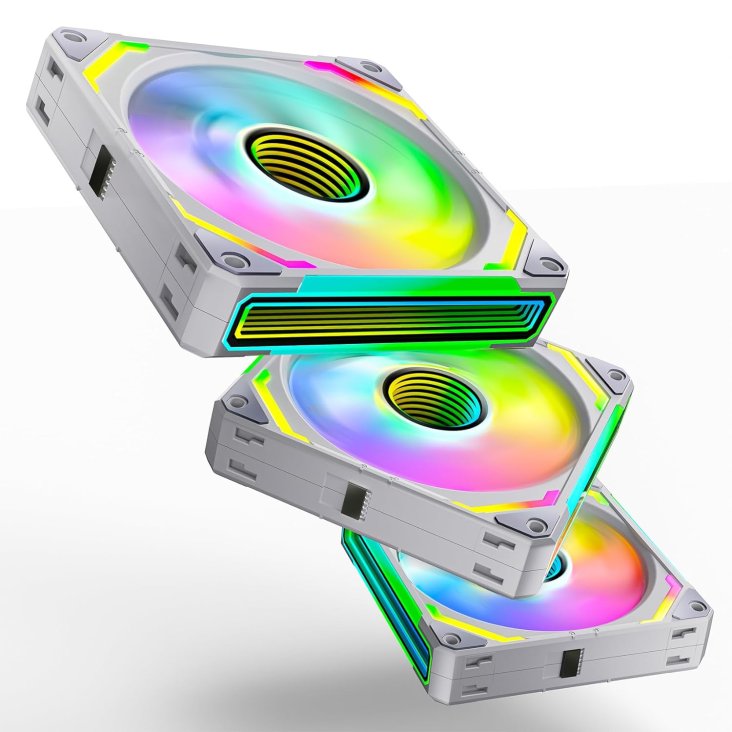 Asiahorse Cosmiq Reverse 120mm ARGB Case Fan - Triple Pack White