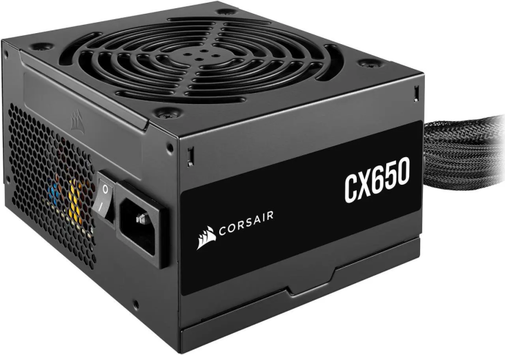 Corsair CX650 80 PLUS Bronze Non Modular Low-Noise ATX 650 Watt Power Supply - UK Black - CP-9020278-UK